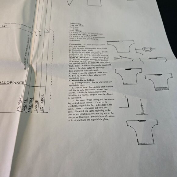 Great Copy Patterns #1225 Sewing/Serger Drop Yoke Skirt/Pullover Top 90s UNCUT - Picture 7 of 8